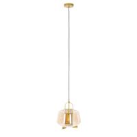 QAZQA Art deco hanglamp goud met amber glas 30 cm - Kevin - thumbnail