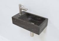 Lambini Designs Recto links natuursteen fonteinset met RVS kraan en toebehoren - thumbnail