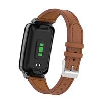 Classic leren bandje met case - Bruin - Xiaomi Smart band 7 Pro - thumbnail