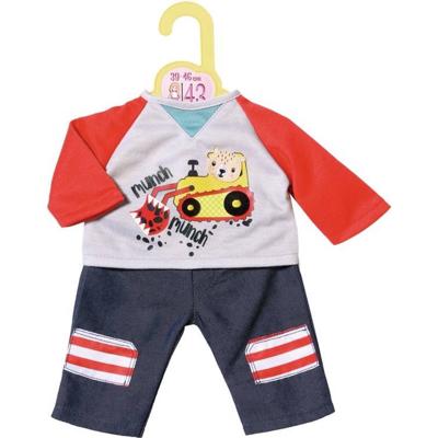 Dolly Moda poppenkleding meisjes 43 cm polyester rood/blauw