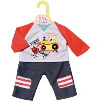 Dolly Moda poppenkleding meisjes 43 cm polyester rood/blauw - thumbnail