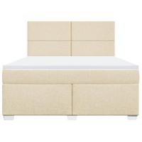 Boxspring met matras stof crèmekleurig 180x200 cm - thumbnail