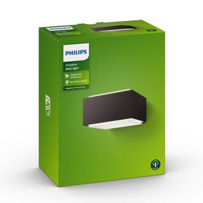 PHILIPS Hedgehog Buitenwandlamp - Antraciet - 1x42W - thumbnail