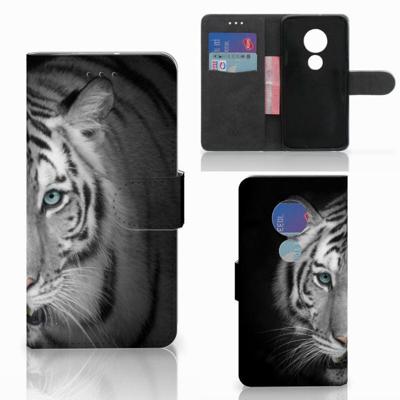 Motorola Moto G7 Play | Telefoonhoesje | Met pasjeshouder | Tijger Motorola Moto G7 Play | Telefoonhoesje | Met pasjeshouder | Tijger