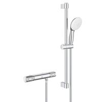 GROHE Grohtherm 1000 Performance Doucheset - thermostatische douchekraan - met glijstangset - 60cm - ronde handdouche - 2 straalsoorten - gladde doucheslang - chroom 34837001 - thumbnail