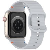 By Qubix - Wave sportband - Grijs - Compatible met Apple Watch 38mm / 40mm / 41mm / 42mm - Compatible Apple watch bandjes - thumbnail
