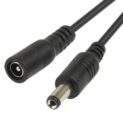 5 5 x 2 1 mm DC Power vrouwelijke vat naar mannelijke vat connectorkabel voor LED licht Controller lengte: 3m(Black)