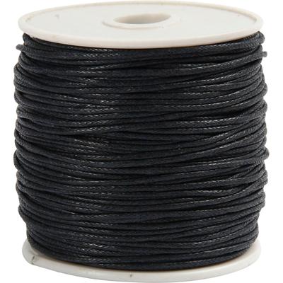 Creativ Company Katoenkoord, dikte 1 mm, zwart, 40 m/ 1 rol