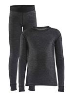 Craft 1909714 Core Wool Merino Set Jr - Black Melange - 146/152 - thumbnail