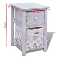 Nachtkastje hout wit - thumbnail