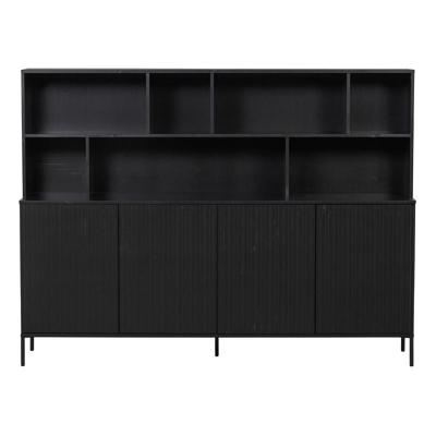 WOOOD Wandkast 'New Gravure' Grenen, 150 x 200cm, kleur Zwart