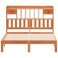 Bed met boekenkast zonder matras grenenhout wasbruin 140x190 cm - thumbnail