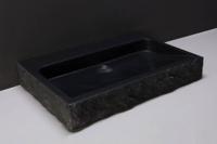 Forzalaqua Palermo Wastafel 80.5x51.5x9cm 1 wasbak Graniet Gezoet Gekapt Antraciet 1 krgat - thumbnail