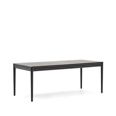 Kave Home Uitschuifbare Eettafel 'Lenon' Eikenhout, 200-280 x 90cm, kleur Zwart
