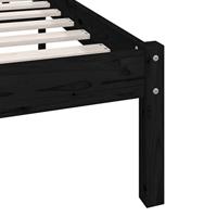 Bedframe massief grenenhout zwart 90x200 cm - thumbnail