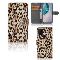 OnePlus Nord N10 Telefoonhoesje met Pasjes Leopard - thumbnail