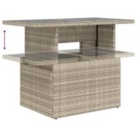 9-delige Loungeset met kussens poly rattan lichtgrijs - thumbnail