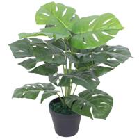 Kunstplant met pot monstera 45 cm groen - thumbnail