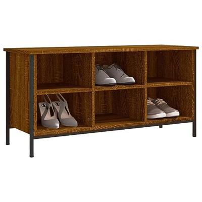 VidaXL Schoenenkast 100x35x50 cm bewerkt hout bruin eikenkleur