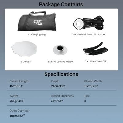 Sirui softbox qr40 40 cm
