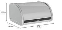 Brabantia broodtrommel met schuifdeksel medium matt steel - thumbnail