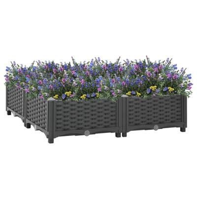 VidaXL Plantenbak verhoogd 80x80x23 cm polypropyleen VidaXL Plantenbak verhoogd 80x80x23 cm polypropyleen