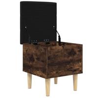 Opbergbankje 42x42x46 cm bewerkt hout gerookt eikenkleurig - thumbnail