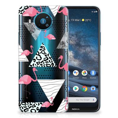 Nokia 8.3 | TPU Hoesje | Flamingo Triangle