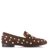 Babouche Tilly loafers donkerbruin Suede Dames - thumbnail