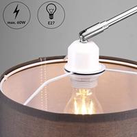 Booglamp, retro lamp, vloerlamp, Edelstaal, gebogen vloerlamp met lampenkap , verstelbaar - thumbnail