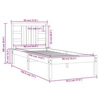 Bedframe massief hout 90x190 cm - thumbnail