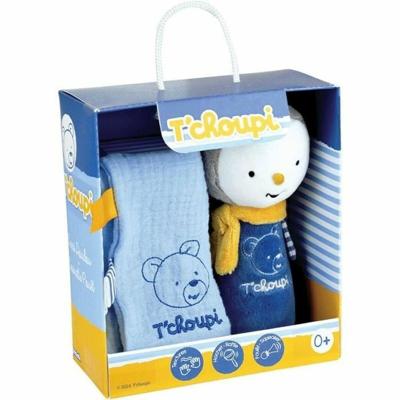 T'choupi Baby Geboortedoos met Trooster en Pluche Rammelaar +/- 25 cm - JEMINI - Ideaal als geboortecadeau.