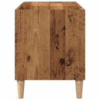 Platenkast 84,5x38x48 cm bewerkt hout artisanaal eikenkleur - thumbnail