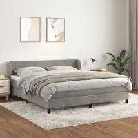 Boxspring met matras fluweel lichtgrijs 180x200 cm - thumbnail