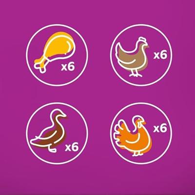 WHISKAS Poultry Feast - nat kattenvoer - 24x85 g