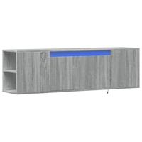 Tv-wandmeubel met LED-verlichting 135x31x39,5 cm grijs sonoma - thumbnail