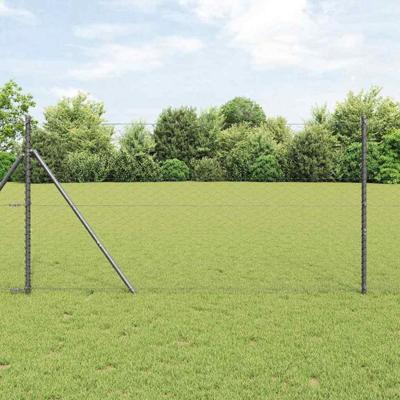 VidaXL Afrasteringspaal grijs 25 x 1,4 m (50 mm gaas) staal en pvc