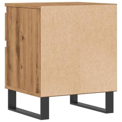 Nachtkastje 40x35x50 cm bewerkt hout artisanaal eikenkleur