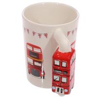 Londense Dubbeldekker Bus - Gevormd Handvat Keramiek Mok - thumbnail