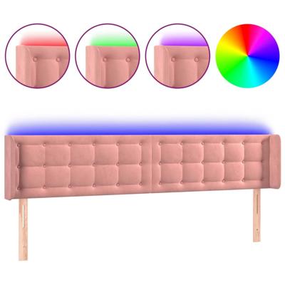 Hoofdbord LED 183x16x78/88 cm fluweel roze