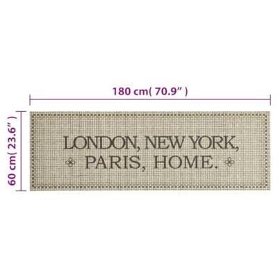 VidaXL Keukenmat wasbaar home-tekst 60x180 cm fluweel VidaXL Keukenmat wasbaar home-tekst 60x180 cm fluweel