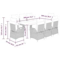 9-delige Tuinset met kussens poly rattan gemengd beige - thumbnail