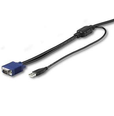 .com 10 ft. (3 m) USB KVM Cable for  .com Rackmount Consoles - VGA and USB KVM Console Cable (RKCONSUV10) - Video/USB kabel - mini-VGA (M) naar USB, HD-15 (VGA) (M) - 3 m - voor P/N: RKCONS1701, RKCONS1708K, RKCONS1716K, RKCONS17HD, RKCONS1908K, RKCONS1916...