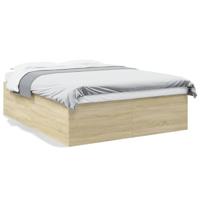 Bedframe bewerkt hout sonoma eikenkleurig 150x200 cm - thumbnail