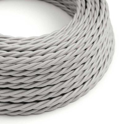 Strijkijzersnoer Zilver (gevlochten) - viscose | 10cm | Creative-Cables | Creative-Cables | Creative-Cables | Creative-Cables