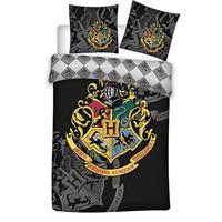 Harry Potter - Hogwarts Black & White 1 Persoons Dekbedovertrek (140cm x 200cm)( Polyester) - thumbnail