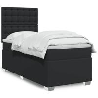 Boxspring met matras kunstleer zwart 90x200 cm - thumbnail