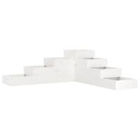 VidaXL Plantenbak 4-laags 106x104,5x36 cm massief grenenhout wit - thumbnail