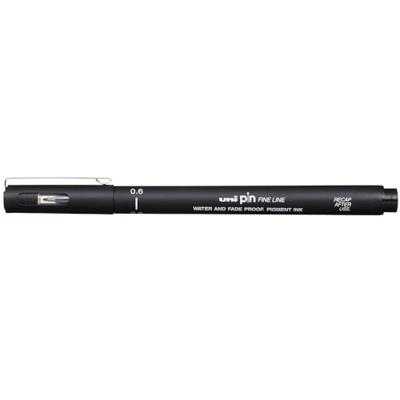 Uni Pin fineliner, ronde punt, 0,6 mm, zwart