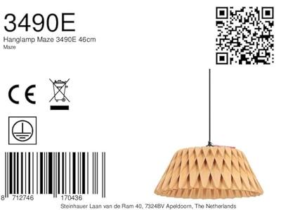 Steinhauer Beuken hanglamp Maze Ø 46cm 3490E